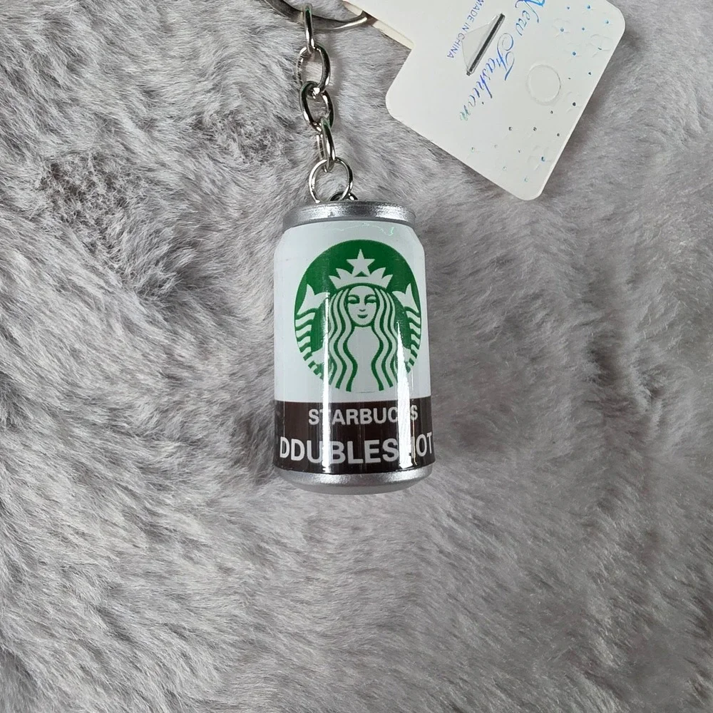 Starbucks Keychain Unisex OS White Doubleshot Espresso Can Braided Wristlet